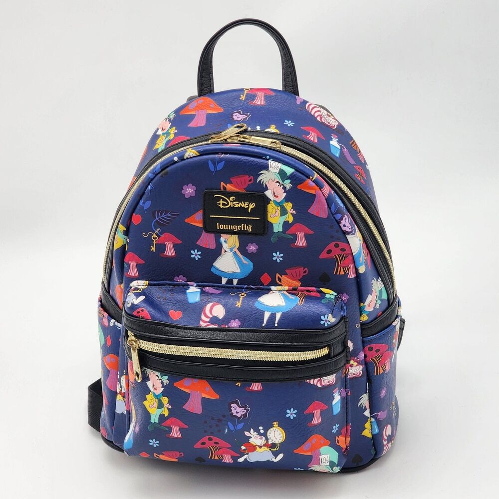 Loungefly Alice in Wonderland All Over Print Mini Backpack FYE Exclusive Rare